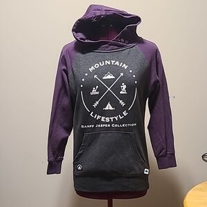 Mountain Lifestyle Banff Jasper Collection Hoodie - Purple and Gray